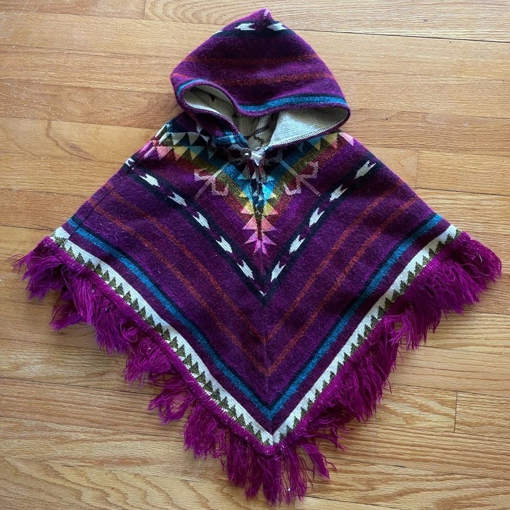 Native American made kids poncho. 5T